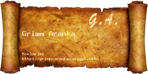 Grimm Aranka névjegykártya